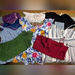 Bundle Of 3 Dresses, 3 Shirts, 1 Hoodie And A BNWT Bikini